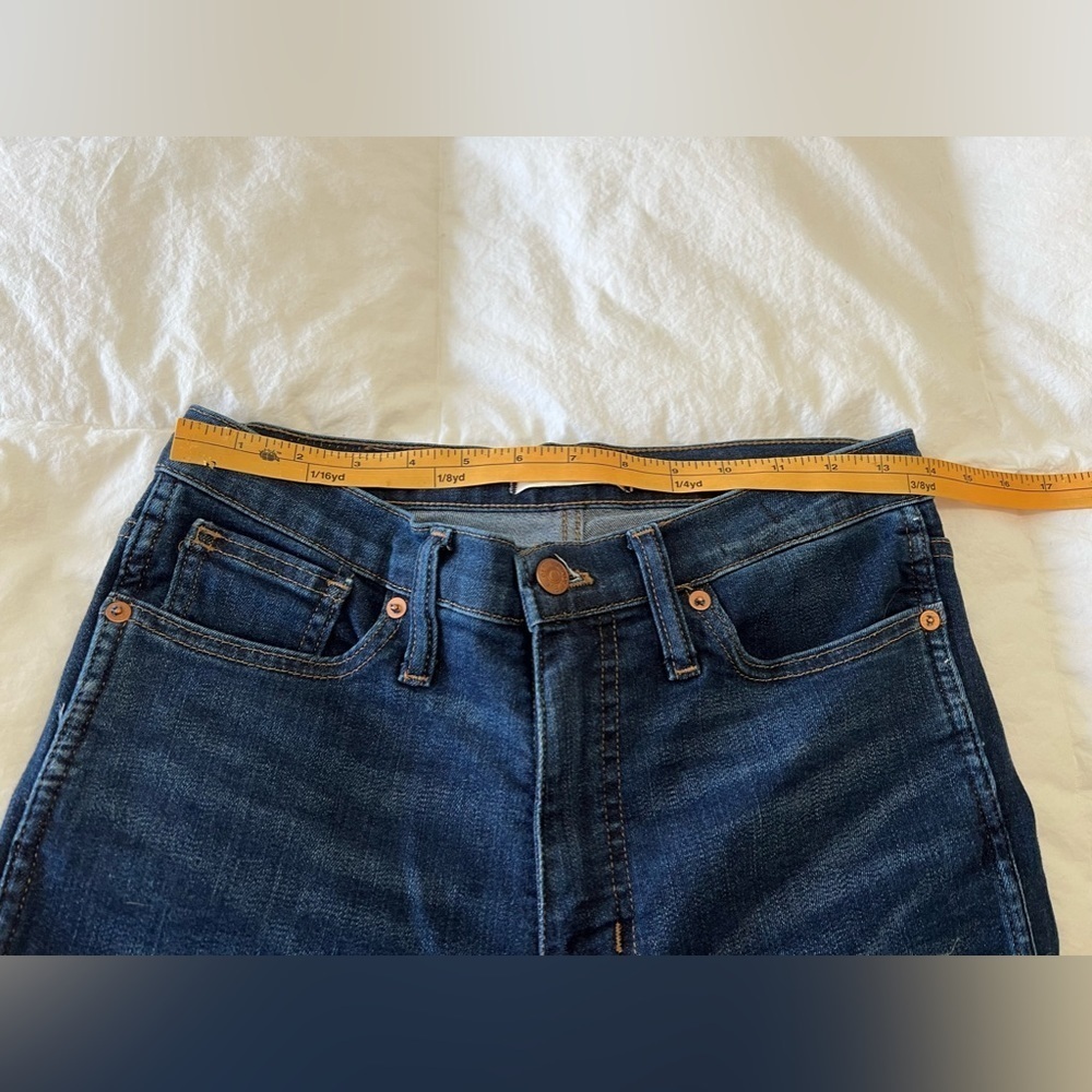 MADEWELL Women's 10" High Rise Skinny Jeans 5-Pocket Medium Wash Raw Hem SZ 28 - Picture 5 of 8